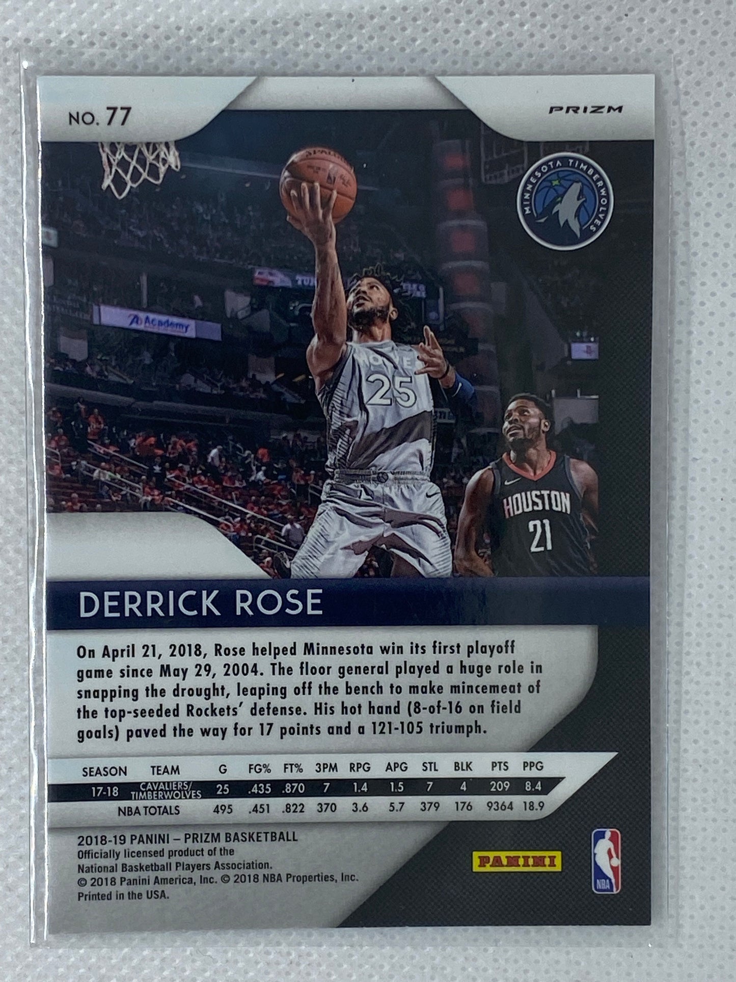 2018-19 Panini Prizm Red Wave Derrick Rose #77