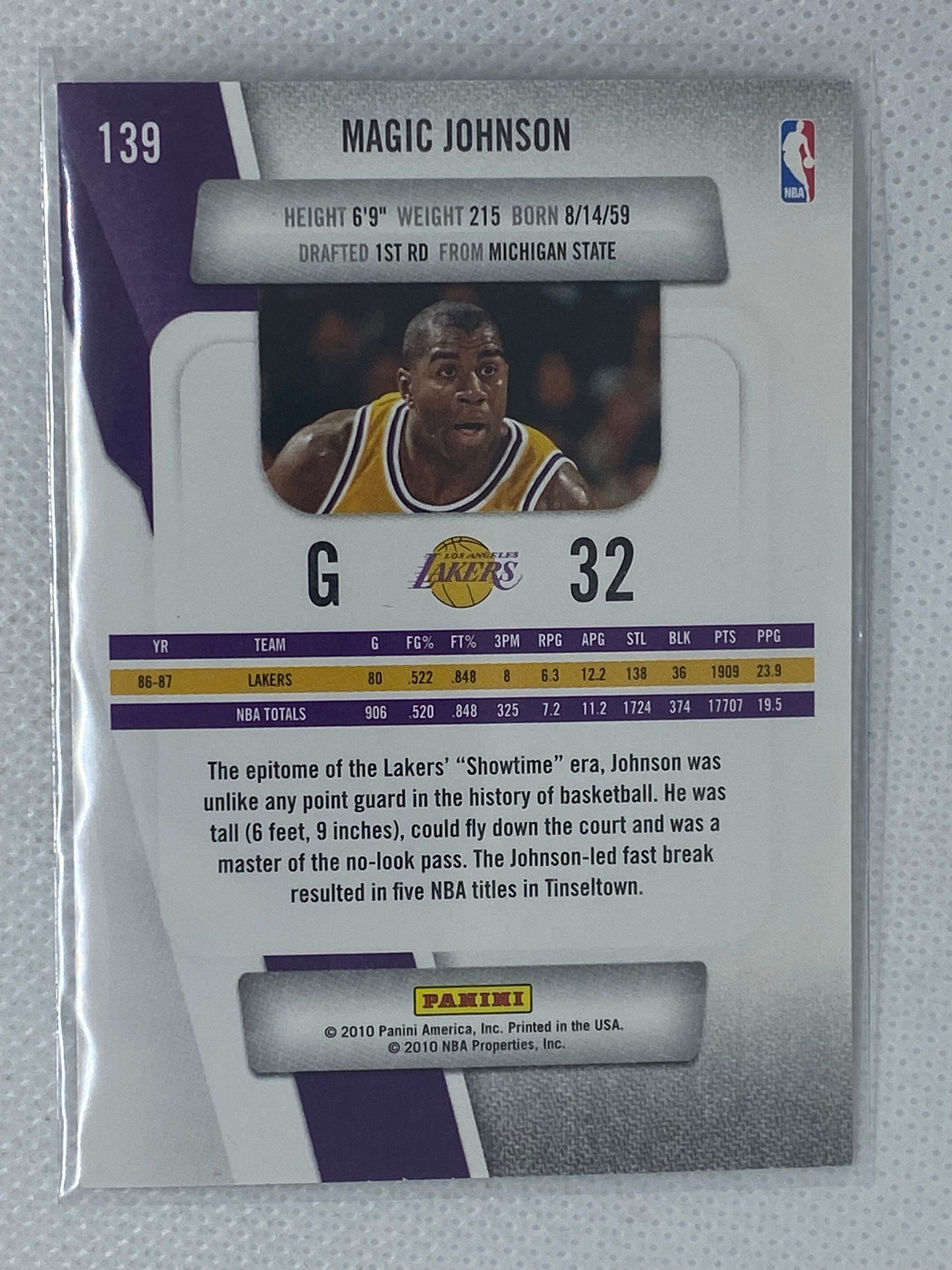 2010-11 Panini Prestige #139 Magic Johnson Los Angeles Lakers