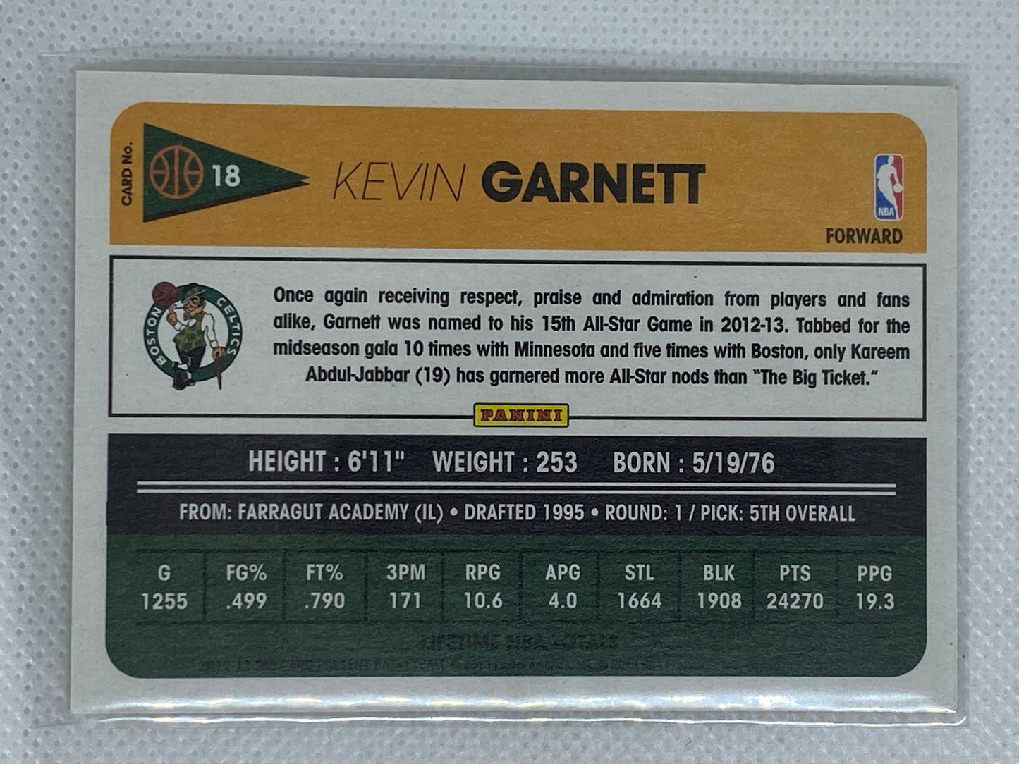 2012-13 Panini Past and Present #18 Kevin Garnett Celtics