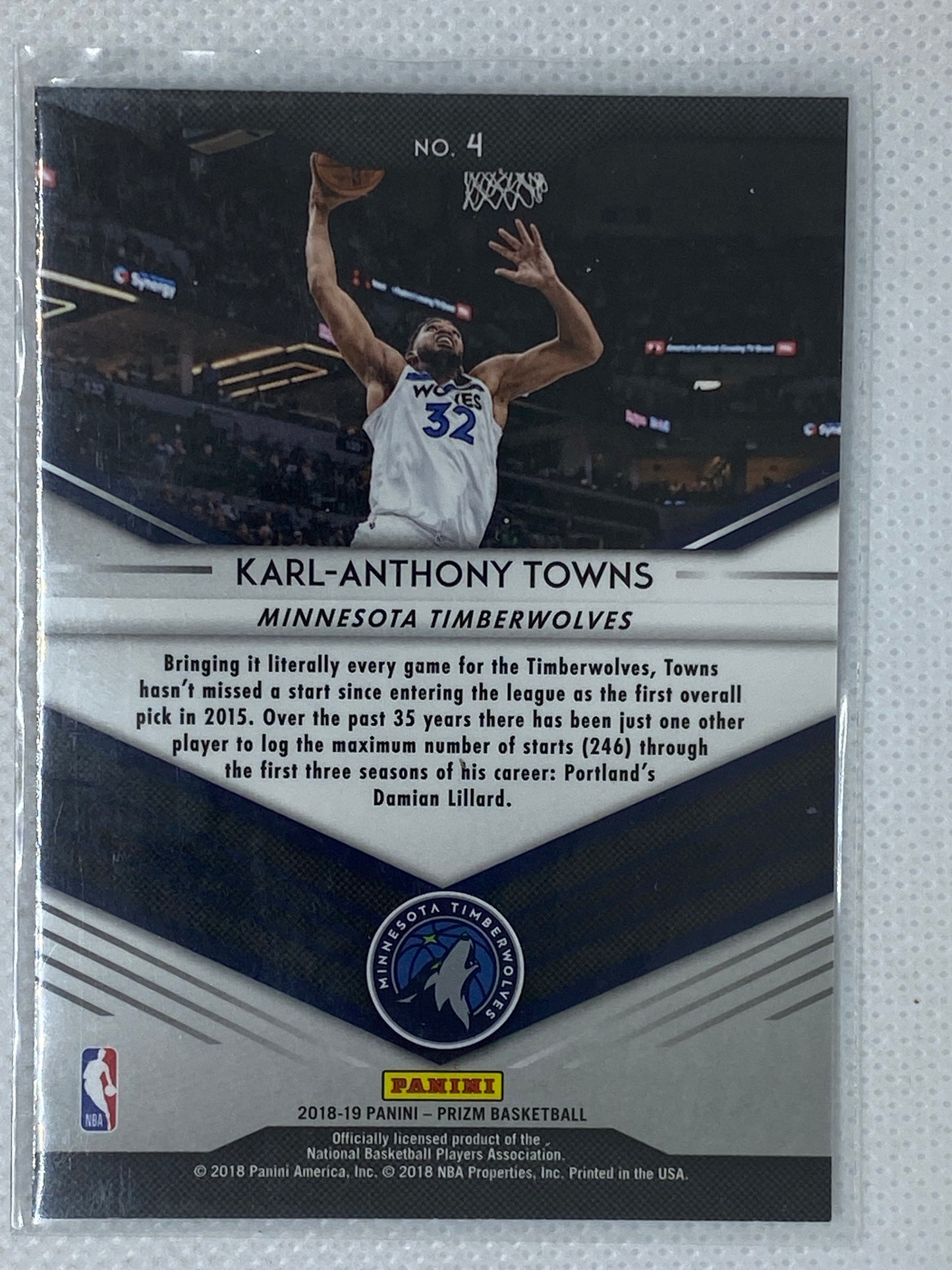 Panini Prizm KARL-ANTHONY TOWNS 2018-19 Go Hard Or Go Home #4