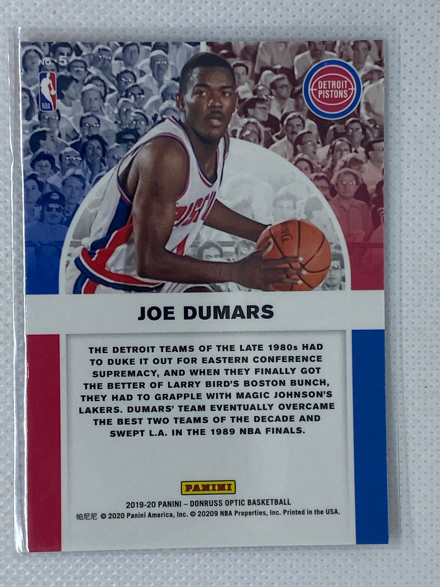 2019-20 Donruss Optic Winner Stays #5 Joe Dumars Detroit Pistons