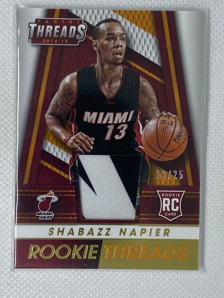 2014-15 Threads Gold Rookie Threads #91 Shabazz Napier 23/25 Patch Miami Heat
