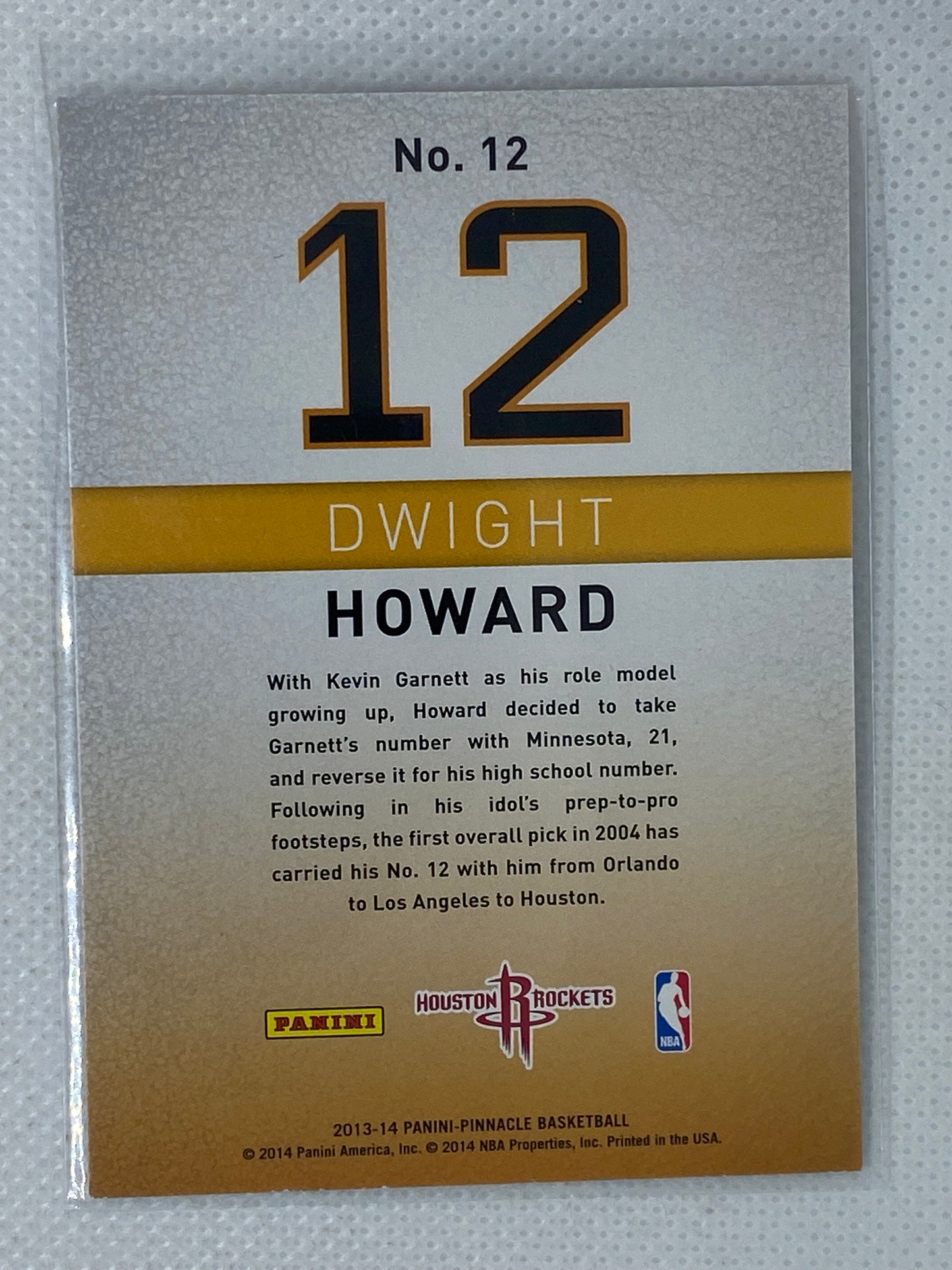 2013-14 Panini Pinnacle Behind The Numbers Dwight Howard #12