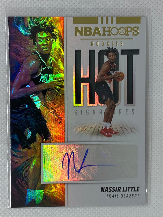 2019-20 Panini NBA Hoops Hot Signatures Rookies Nassir Little Rookie Auto HR-NLT