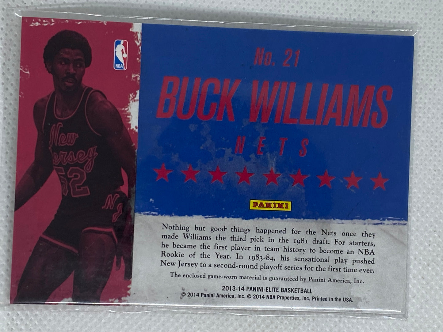 2013-14 Panini Elite Throwback Threads Buck Williams #21