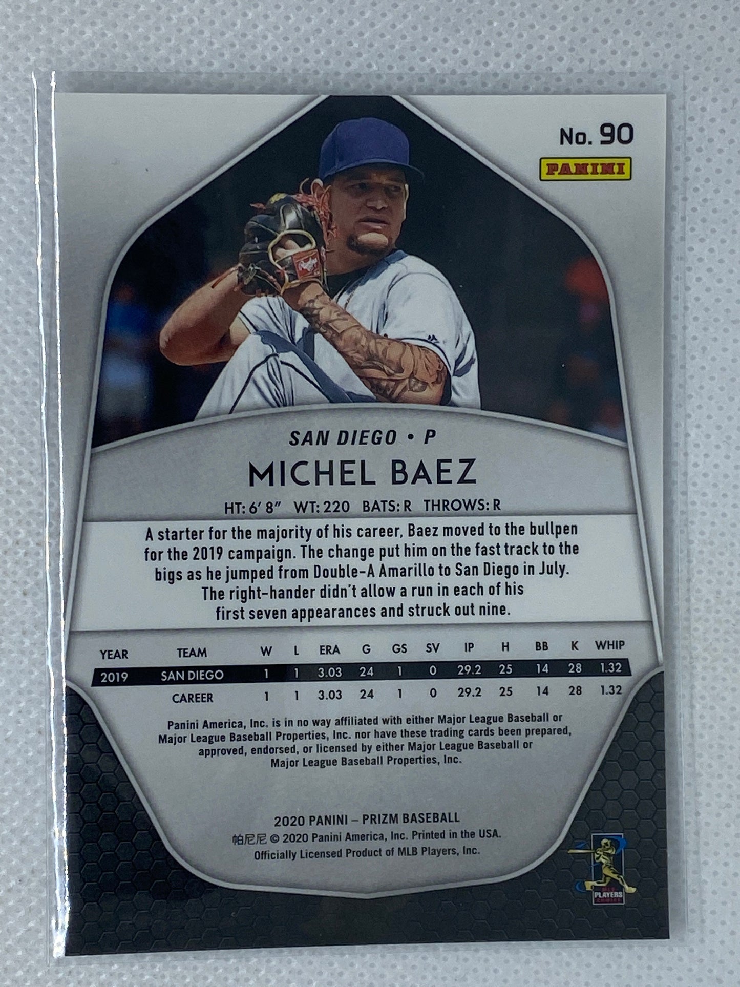 2020 Panini Prizm #90 San Diego Padres Michel Baez RC