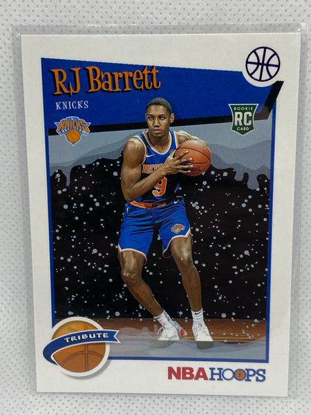 2019 NBA Hoops RJ Barrett Rookie RC Tribute #298 Holiday Snow Winter Purple SSP