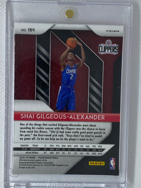 2018-19 Panini Prizm Shai Gilgeous-Alexander RC Pink Cracked Ice