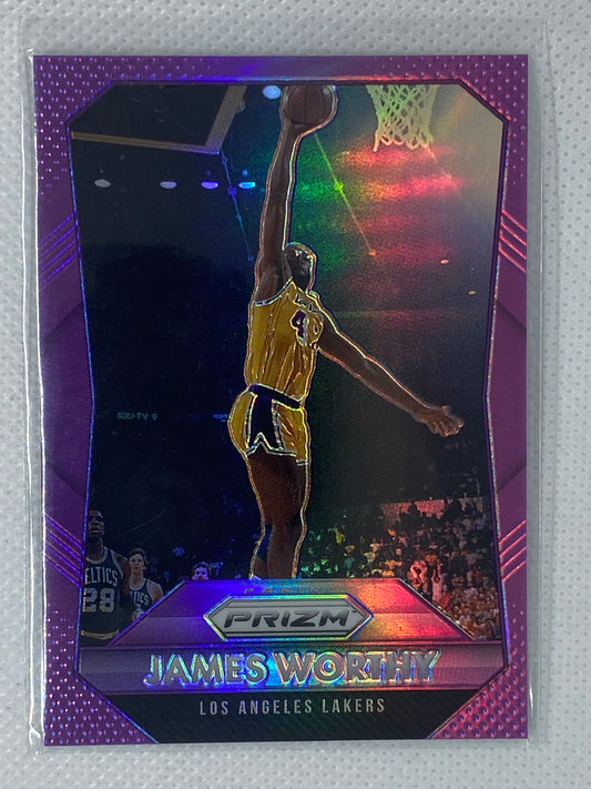 2015-16 Team Color Purple Prizm Big Game James Worthy #278 Lakers Card 7/99