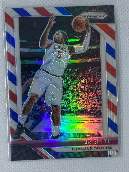 JR Smith 2018-19 Panini Prizm RWB Red White Blue Card #180 Cleveland Cavaliers