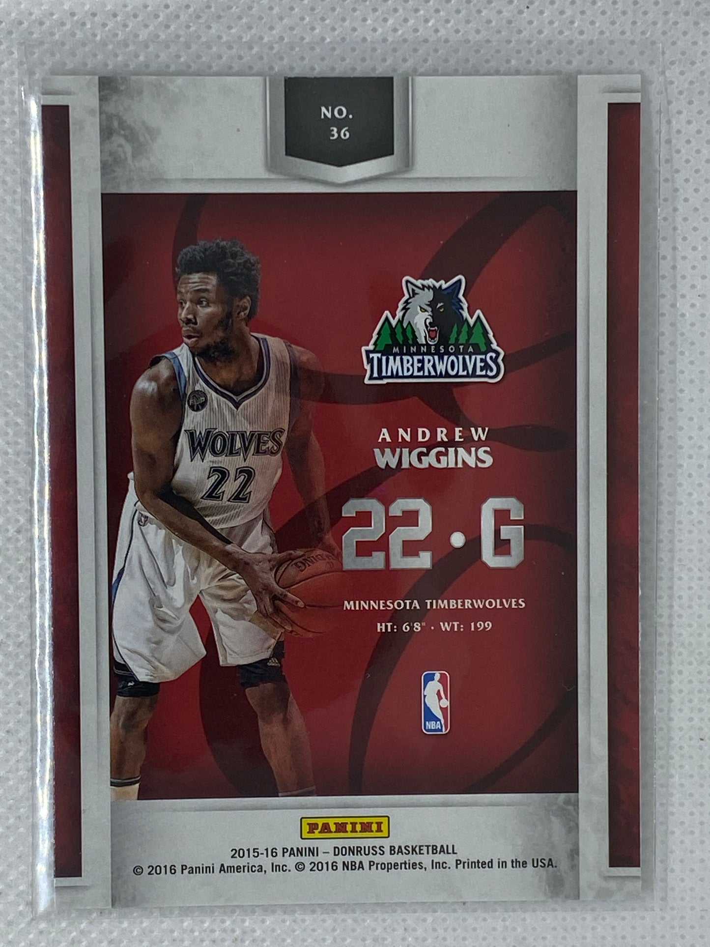 2015-16 Donruss Elite Andrew Wiggins Extra Edition Minnesota Timberwolves #36