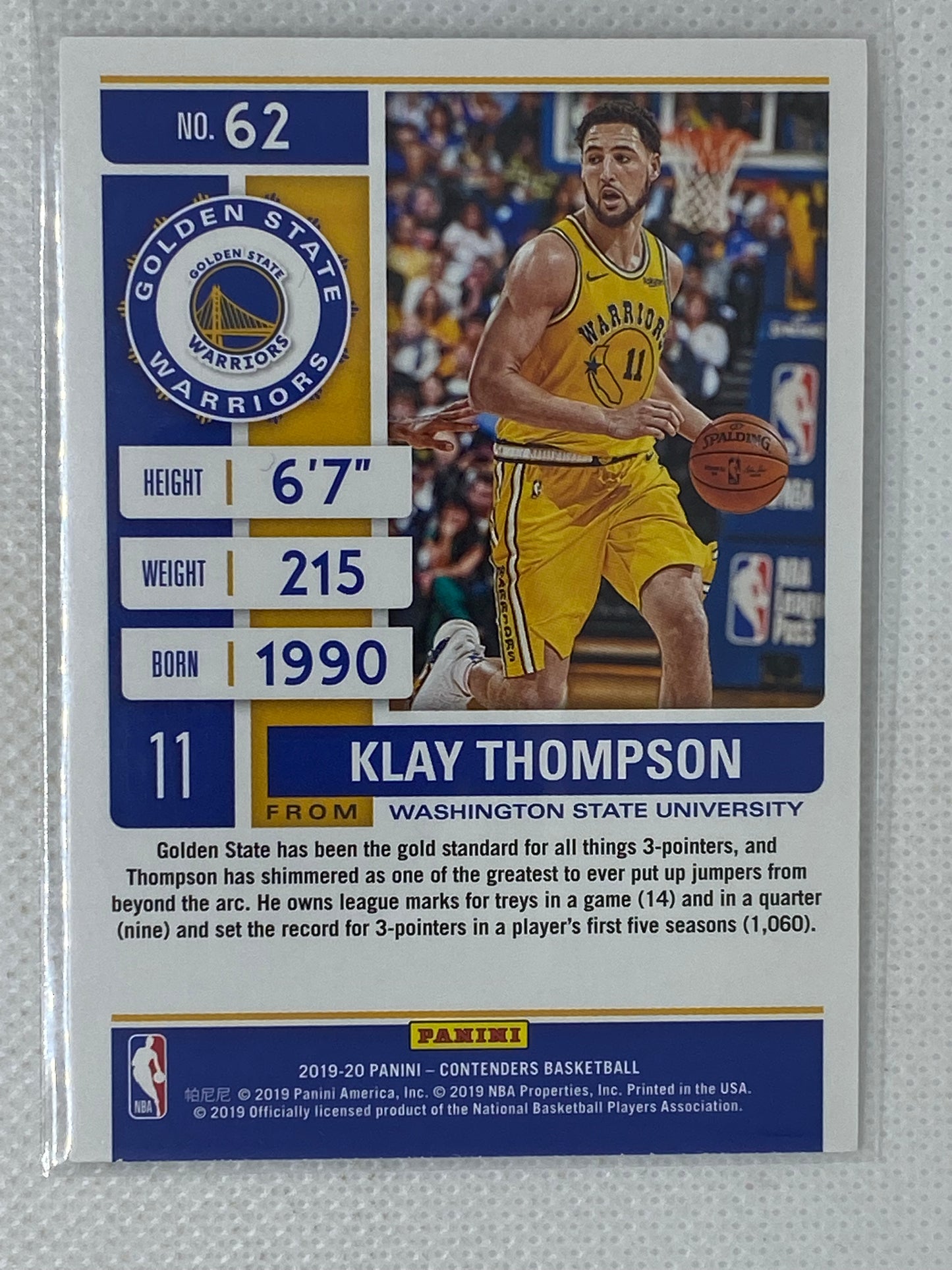 2019-20 Panini Contenders I Klay Thompson  Golden State Warriors #62