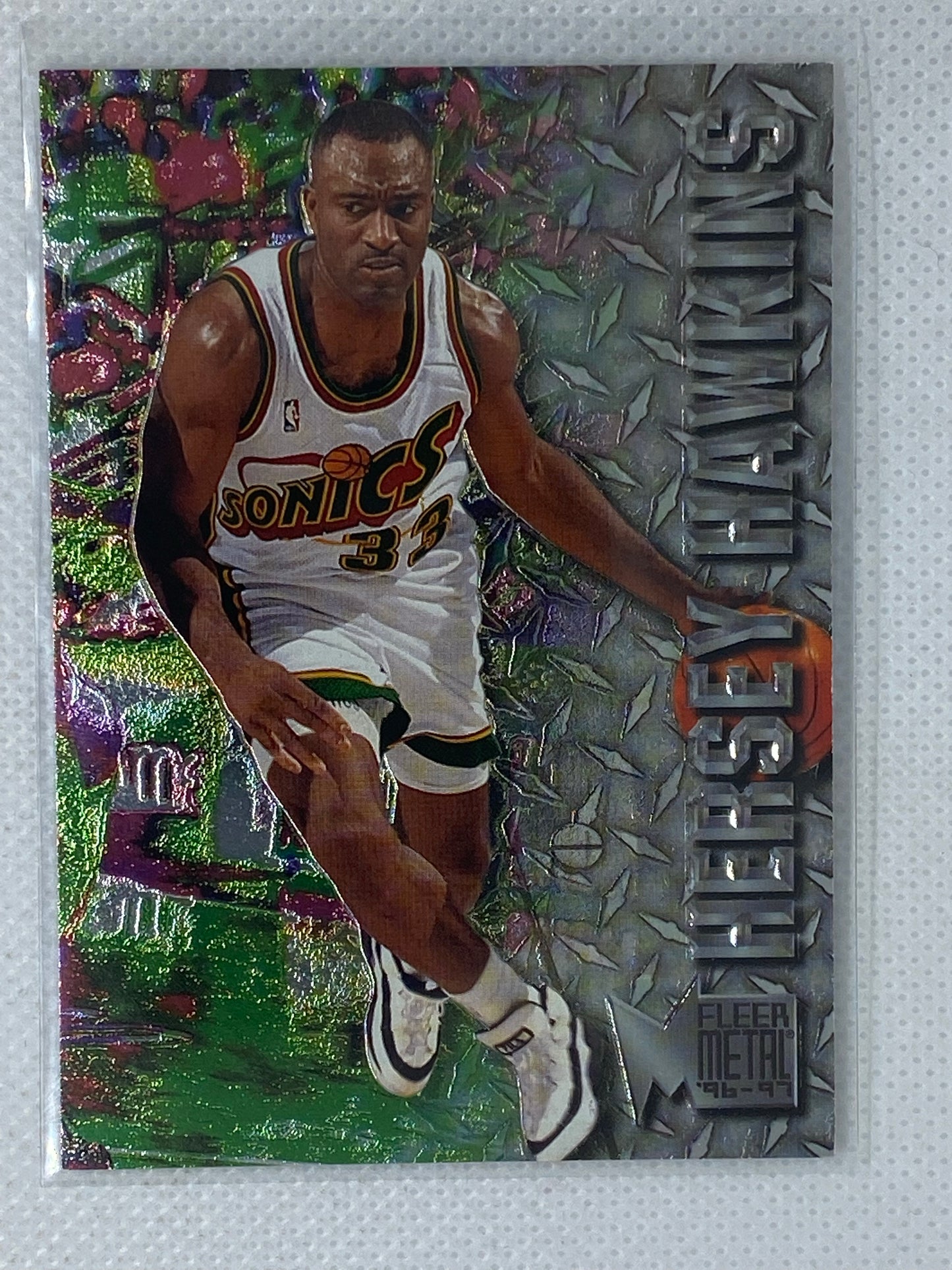 1996-97 Metal Seattle Supersonics Basketball Card #92 Hersey Hawkins