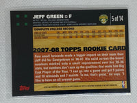 2007-2008 Topps Jeff Green RC Rookie Card White #5 of 14 Rare