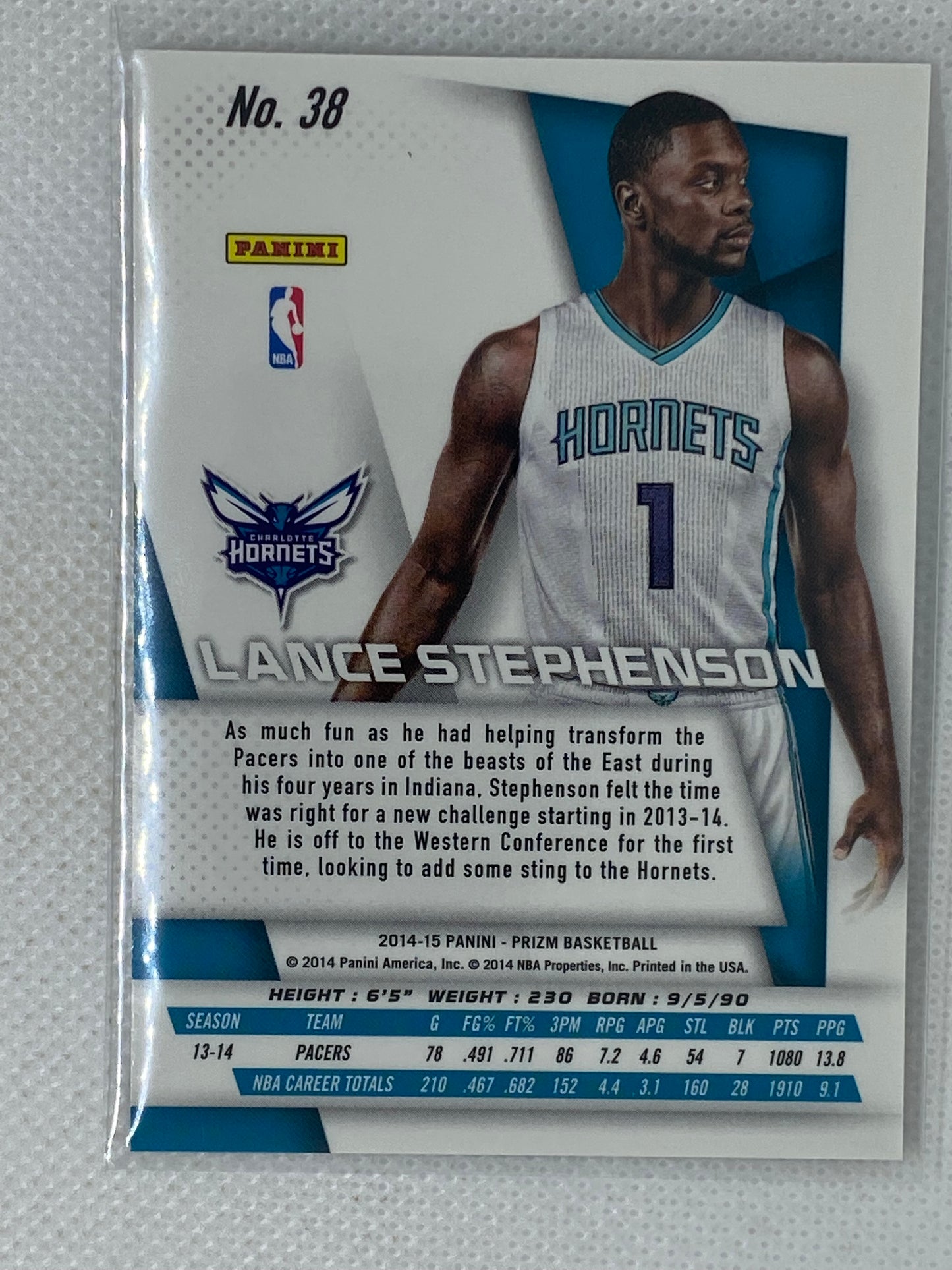 2014-15 Panini Prizm # 38 Lance Stephenson Charlotte Hornets