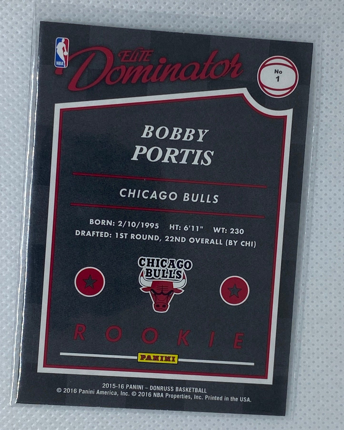 2015-16 Panini Donruss Elite Dominator Rookies /999 Bobby Portis #1 Rookie RC