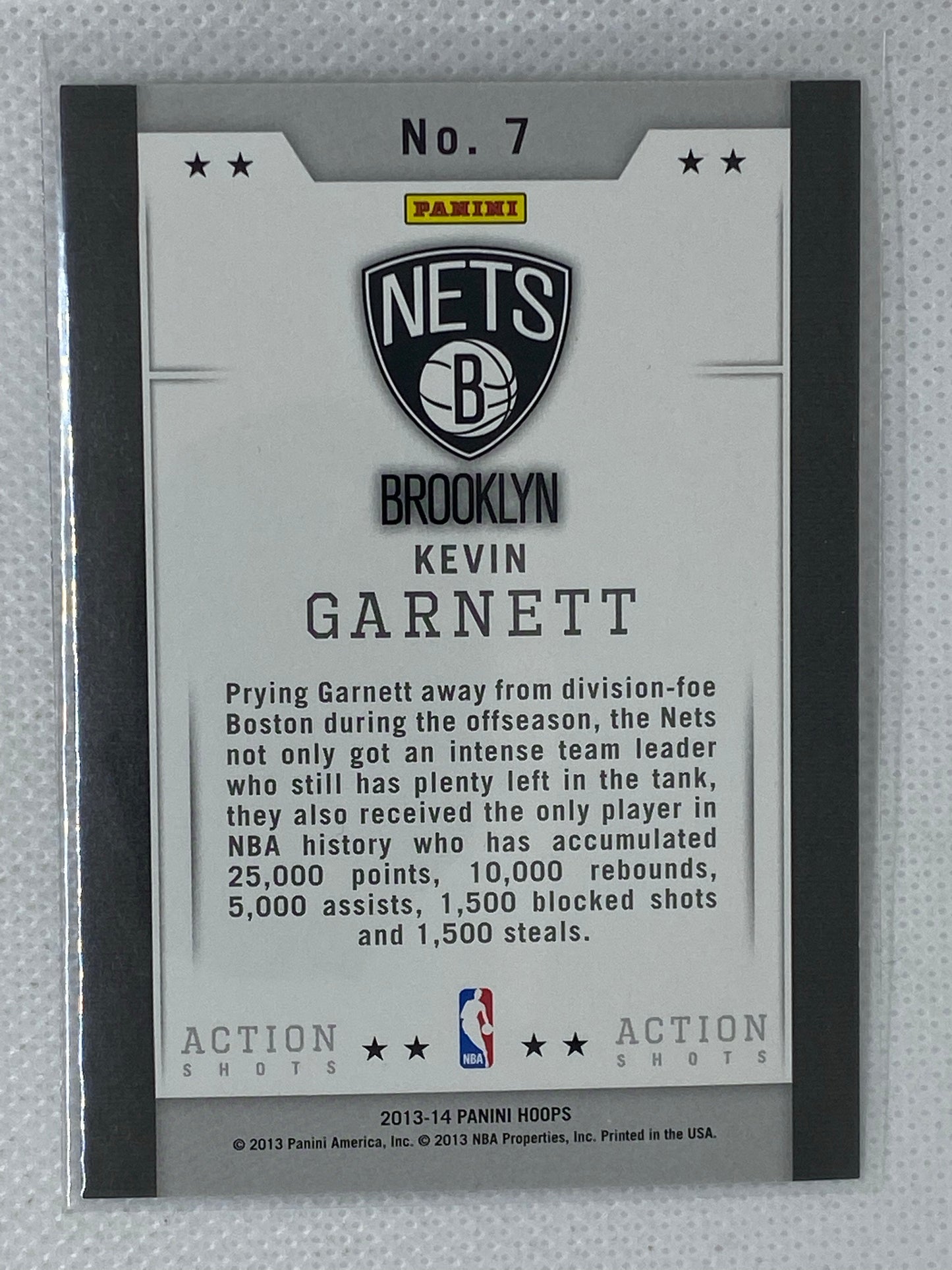 2013-14 NBA Hoops Action Shots Kevin Garnett #7 HOF