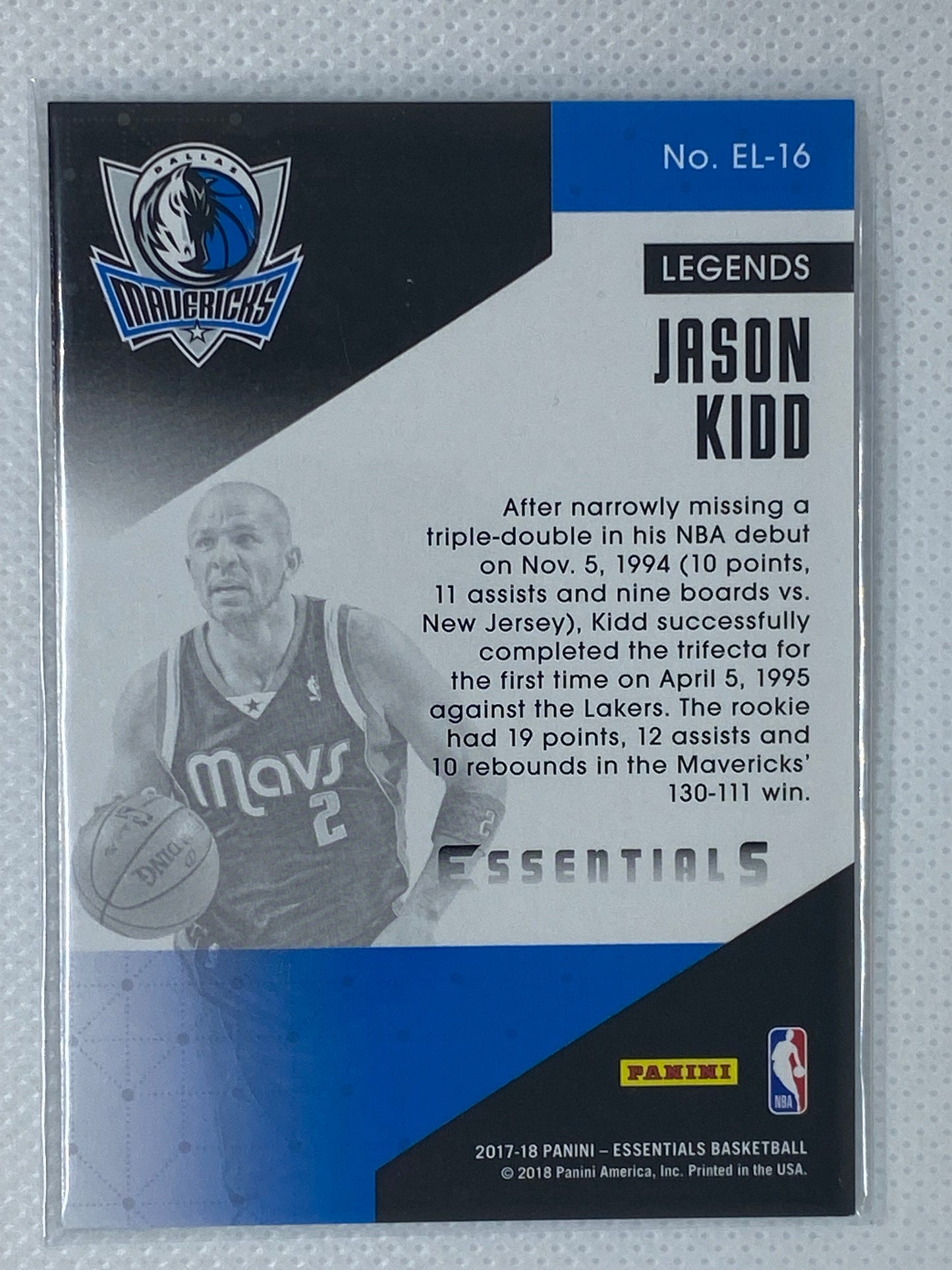 2017-18 Panini Essentials Essential Legends Jason Kidd EL-16 Mavericks Holo Foil