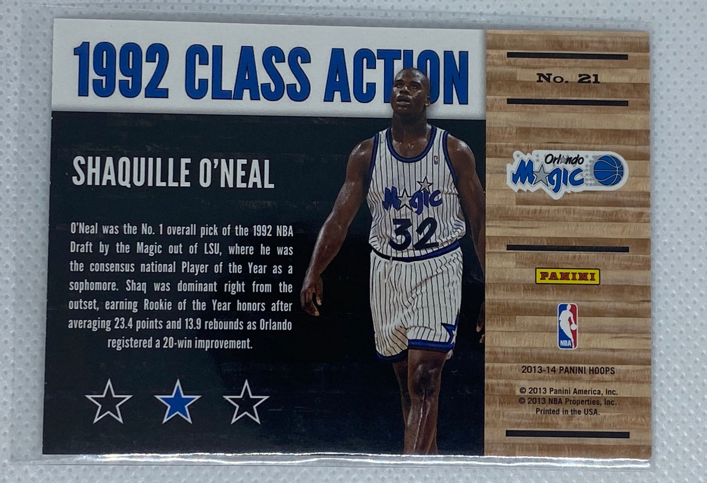 2013-14 NBA Hoops Class Action Shaquille O'Neal #12 Orlando Magic