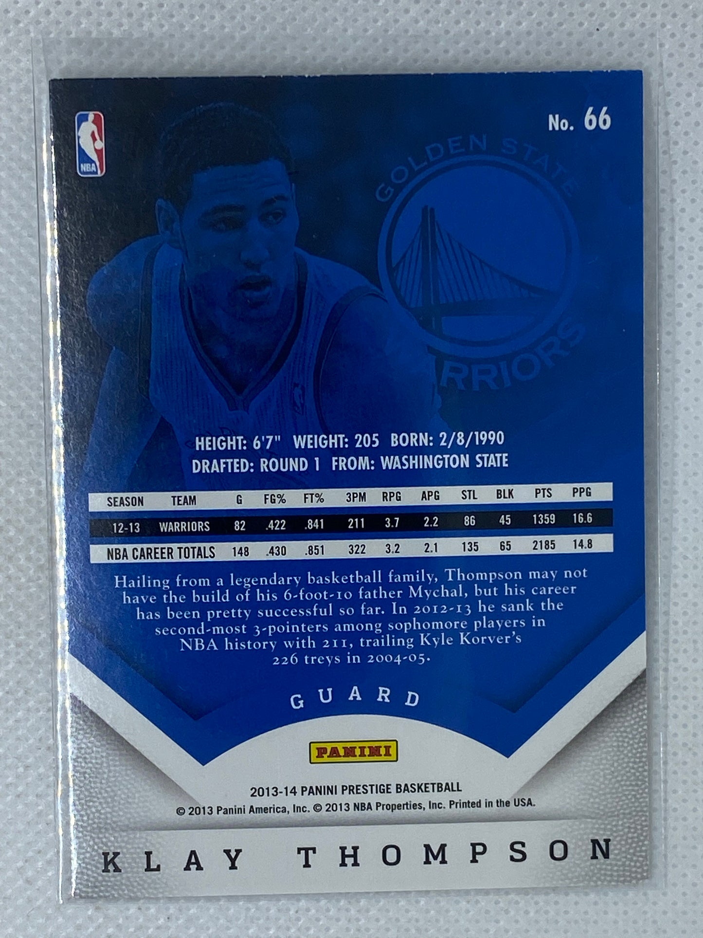 2013-14 Panini Prestige Klay Thompson #66