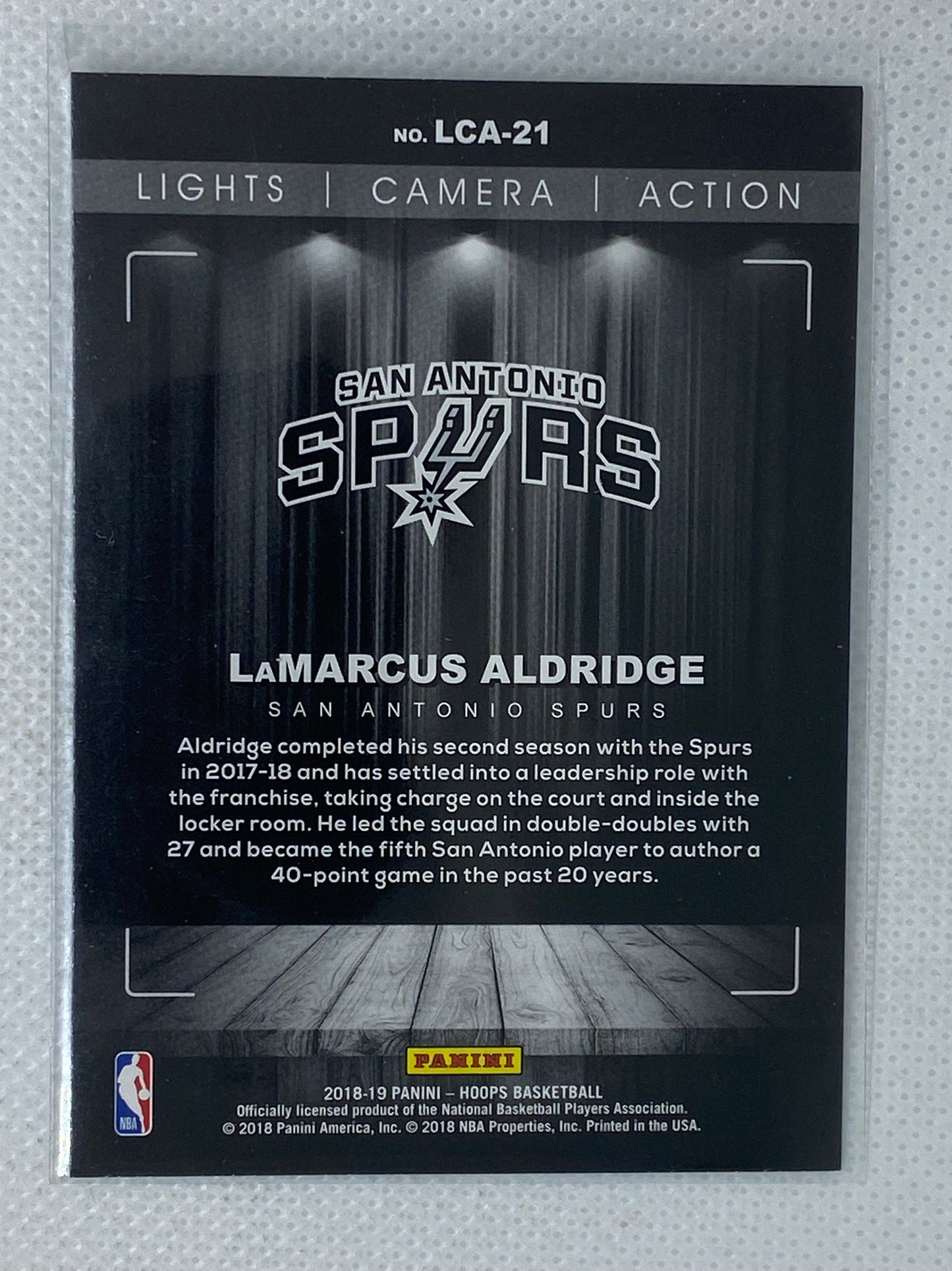 2018-19 Hoops Lights Camera Action Winter #21 LaMarcus Aldridge