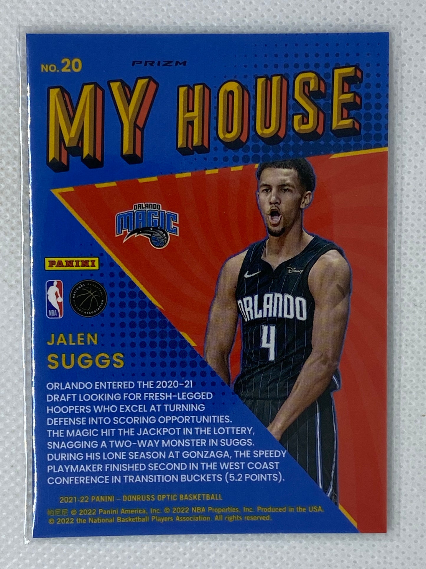 2021-22 Panini Donruss Optic Jalen Suggs Rookie Holo Silver My House #20 Magic