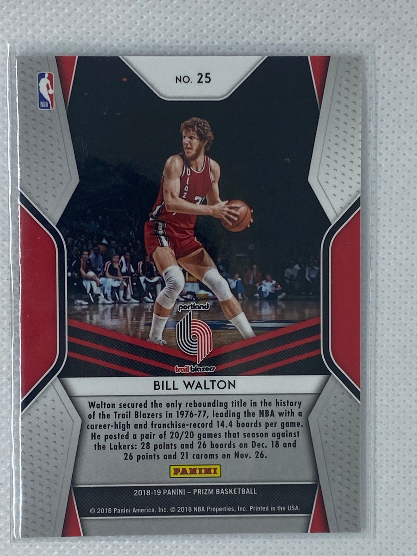 2018-19 Panini Prizm Basketball Dominance #25 Bill Walton