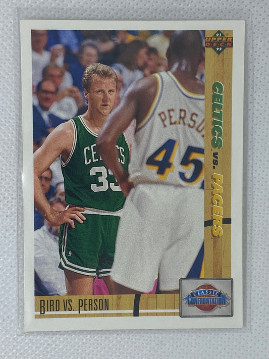 1991-92 Upper Deck Larry Bird vs Chuck Person Classic Confrontation Card #30