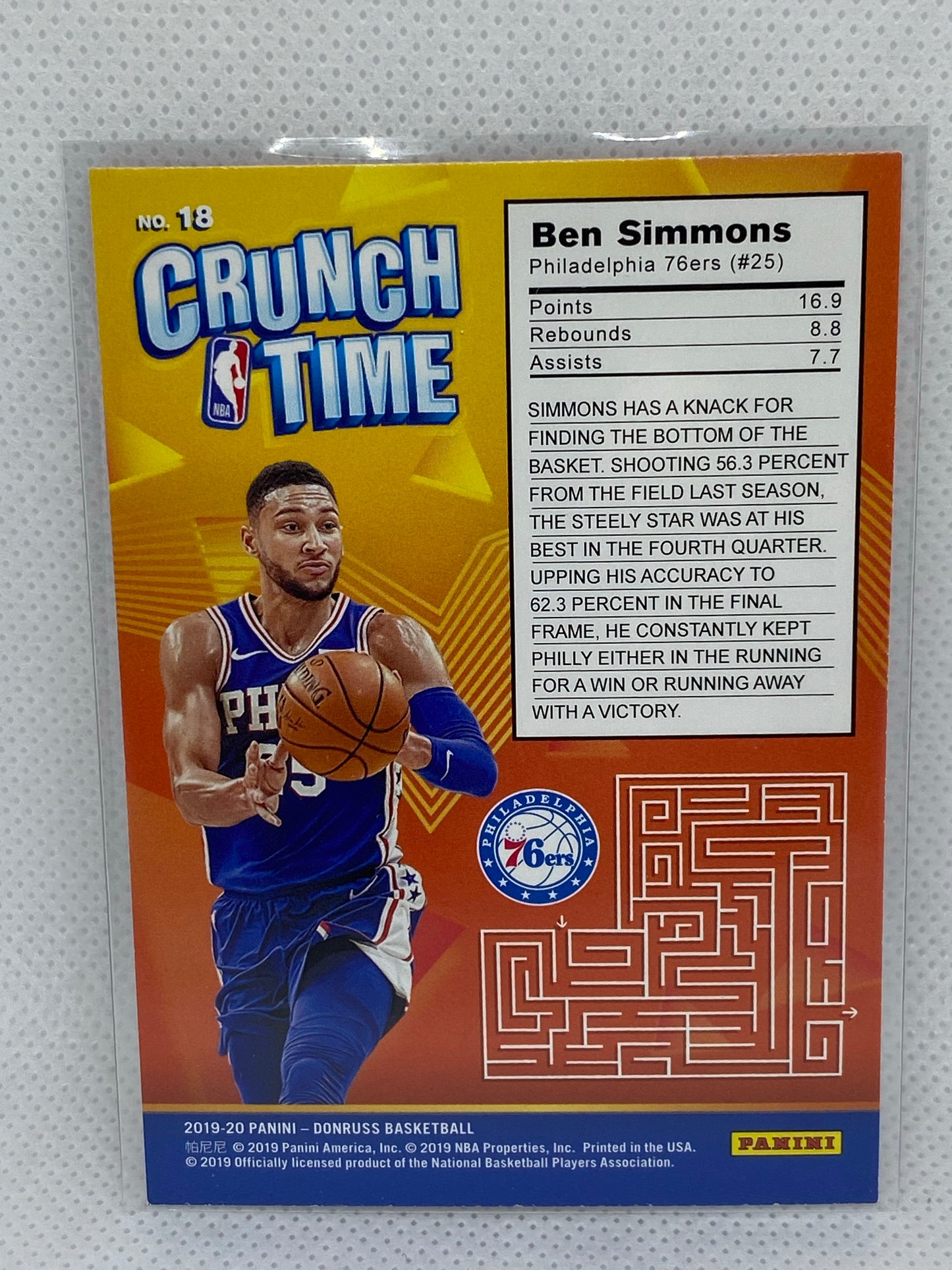 2019-20 Donruss Basketball Ben Simmons Crunch Time #18