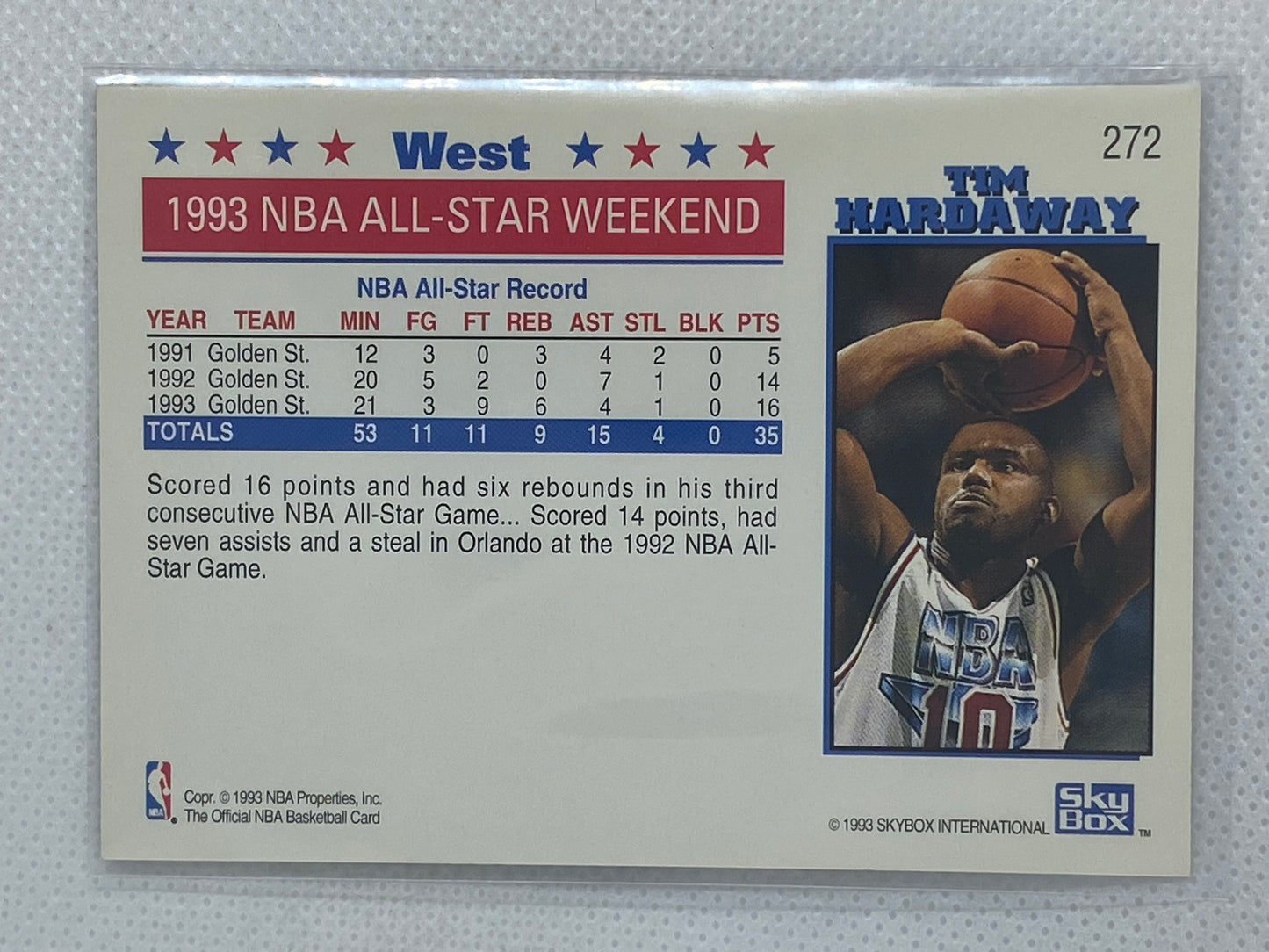 1993-94 Hoops All-Star #272 Tim Hardaway Golden State Warriors