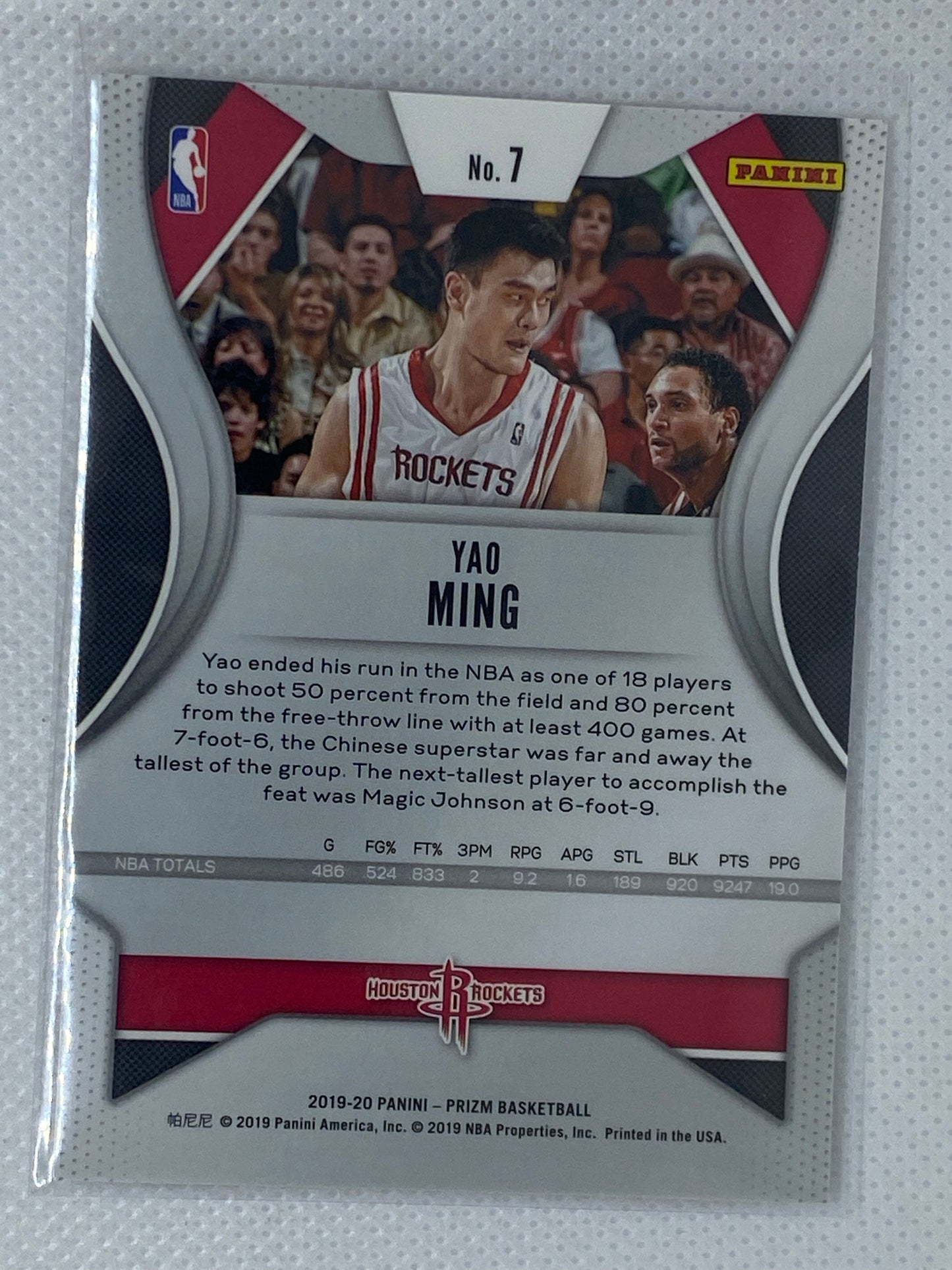 2019-20 Panini Prizm Base #7 Yao Ming ROCKETS