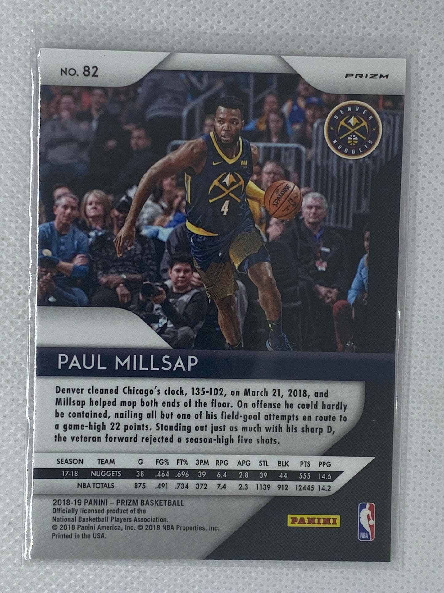 2018-19 Panini Prizm Pink Ice Prizm Paul Millsap #82