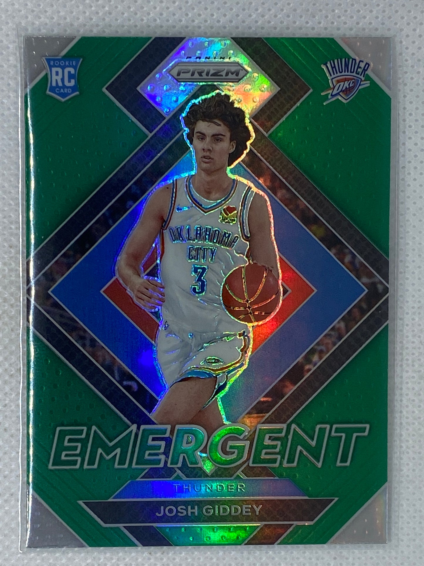 2021-22 Prizm Josh Giddey Emergent Rookie Green Wave Prizm #7 Thunder RC SP