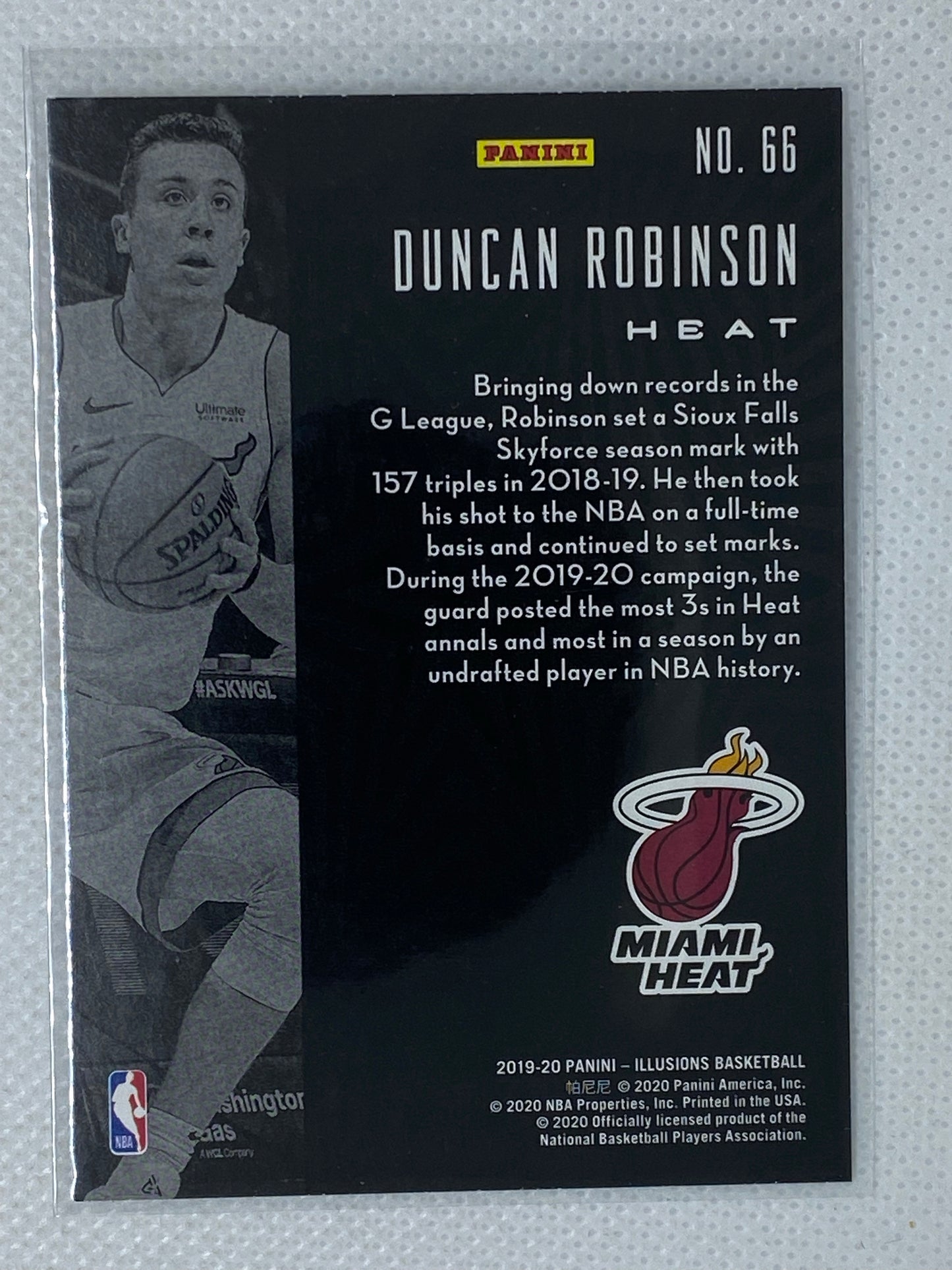 2019-20 Panini Illusions Duncan Robinson Rookie Card RC #66 Heat