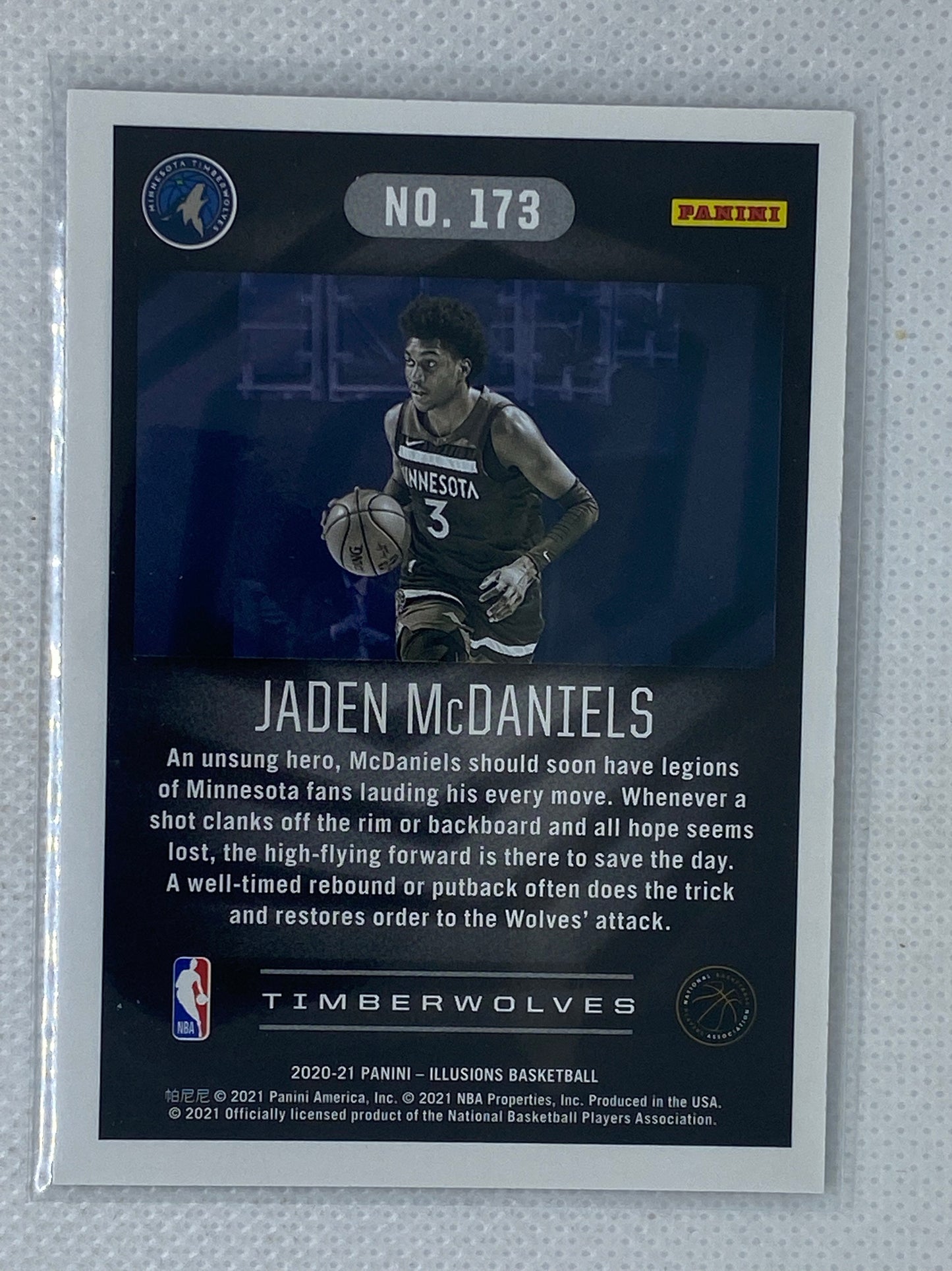 2020-21 Panini Basketball Illusions Jaden McDaniels Rookie RC #173