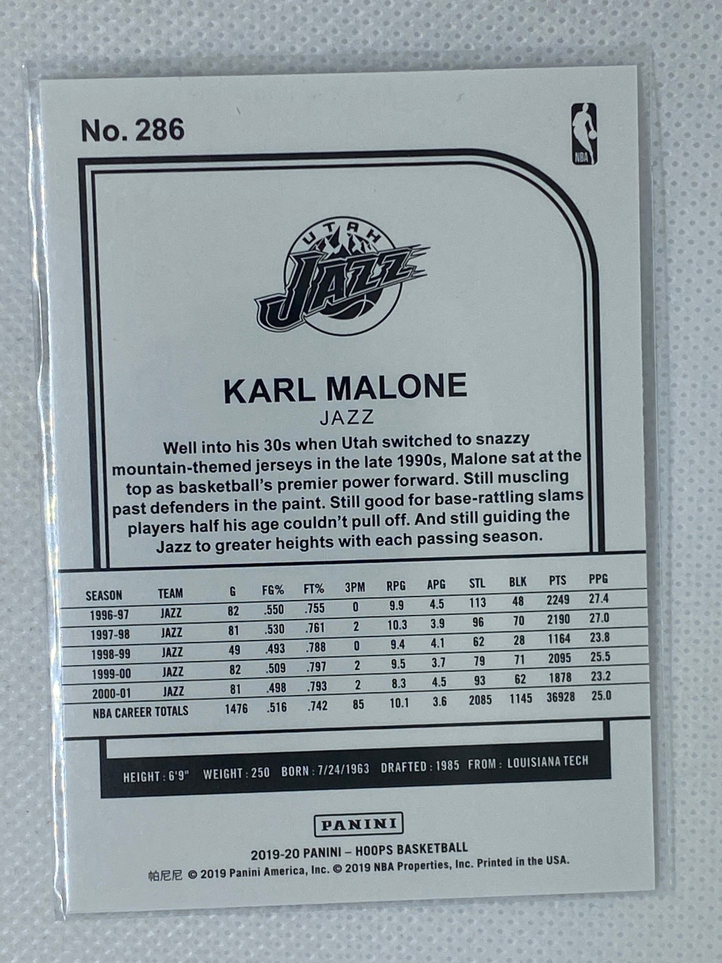 2019-20 Panini NBA Hoops Basketball Tribute #286 Karl Malone