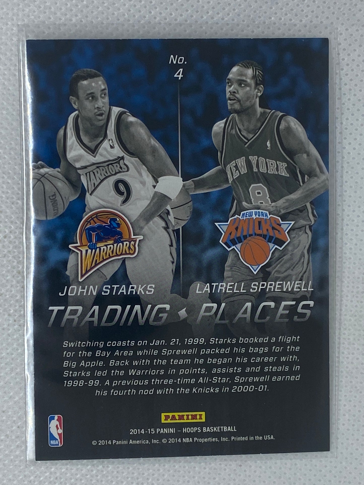 2014-15 NBA Hoops Trading Places John Starks Latrell Sprewell #4