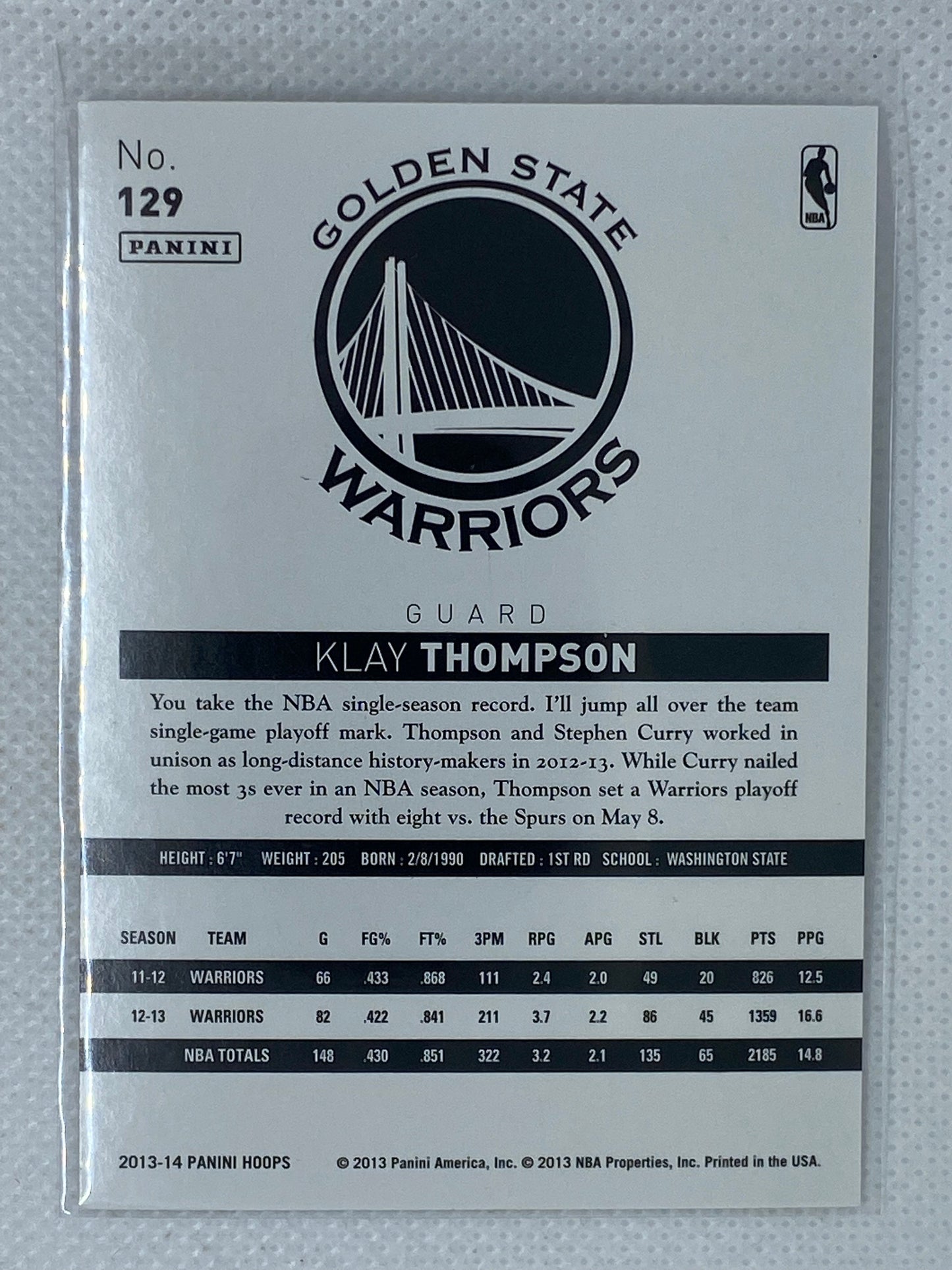 2013-14 Panini Hoops Klay Thompson #129