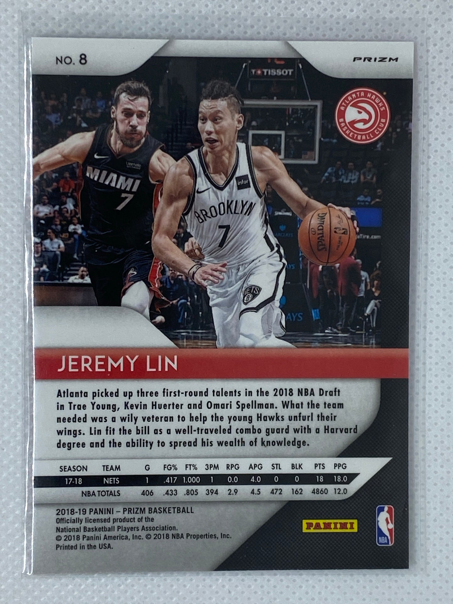 2018-19 Panini Prizm Pink Ice Jeremy Lin #8