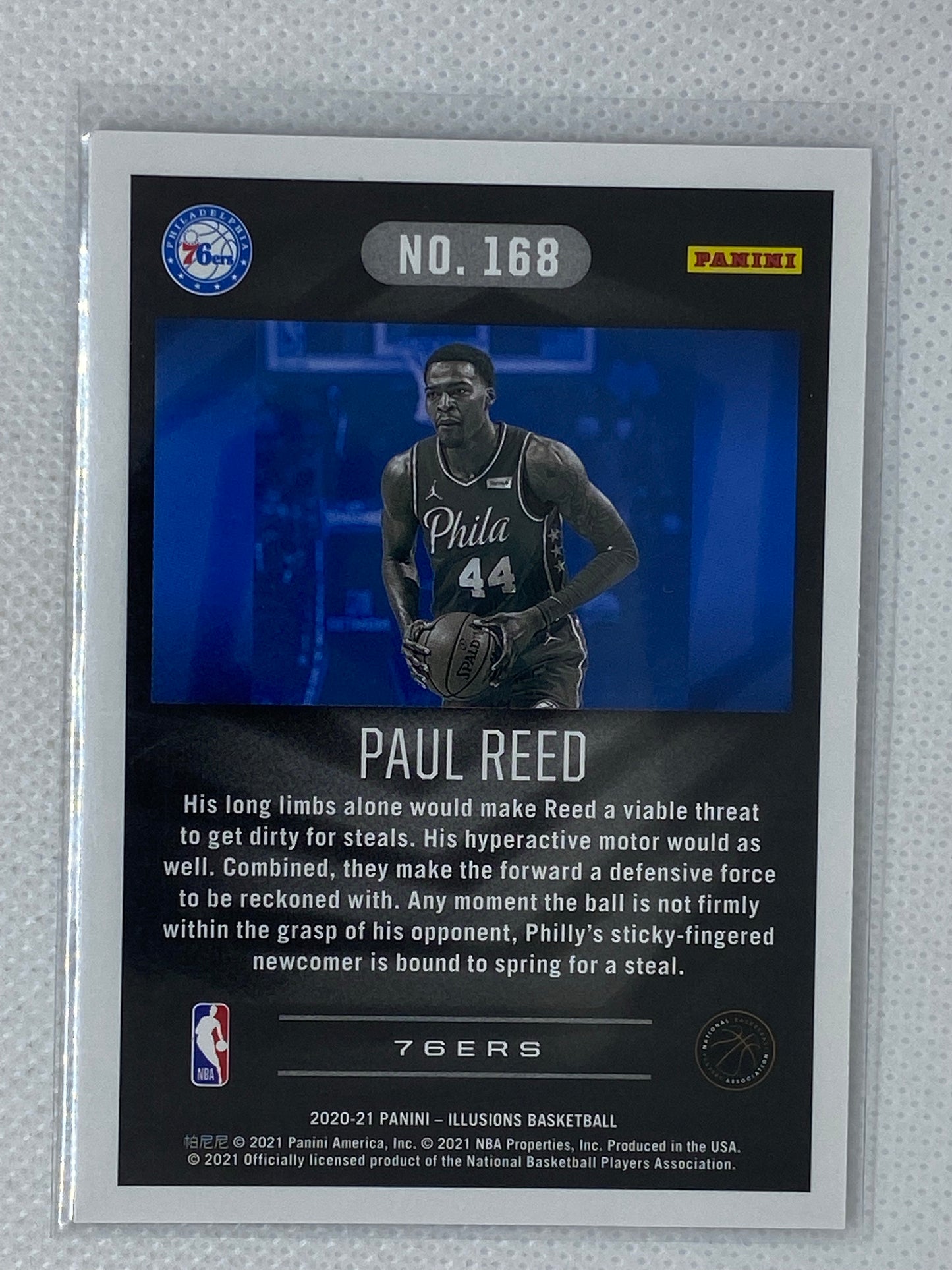 2020-21 Panini Illusions Basketball PAUL REED RC #168 Philadelphia 76ers