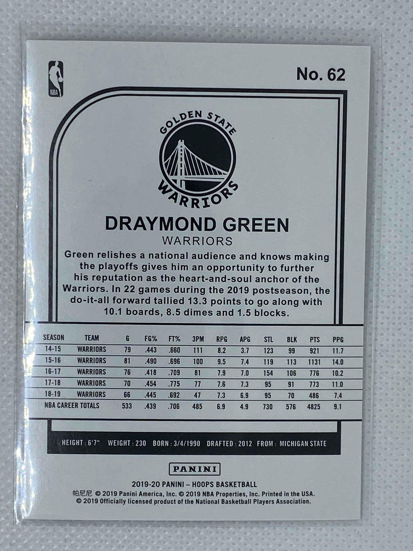 2019-20 Panini NBA Hoops Winter Draymond Green #62