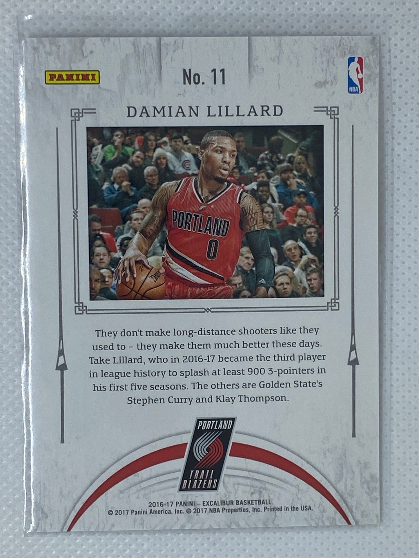 2016-17 Panini Excalibur Jousting Damian Lillard #11 Portland Trail Blazers EB