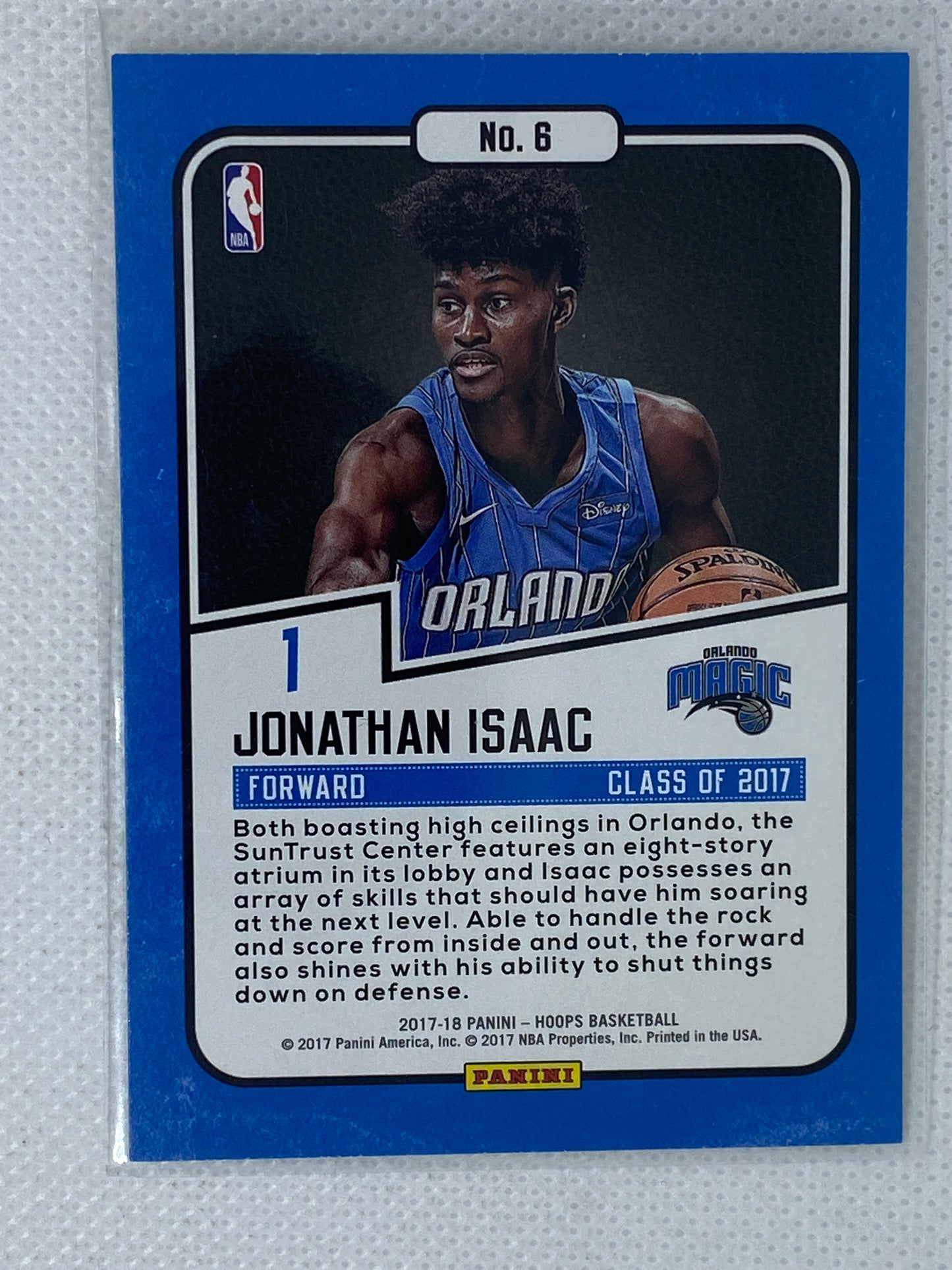 2017-18 Panini NBA Hoops Class of 2017 Jonathan Isaac #6 Rookie RC