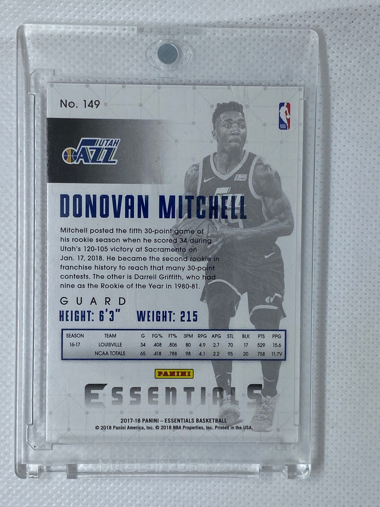 2017-18 Panini Essentials Red Donovan Mitchell Rookie RC #149