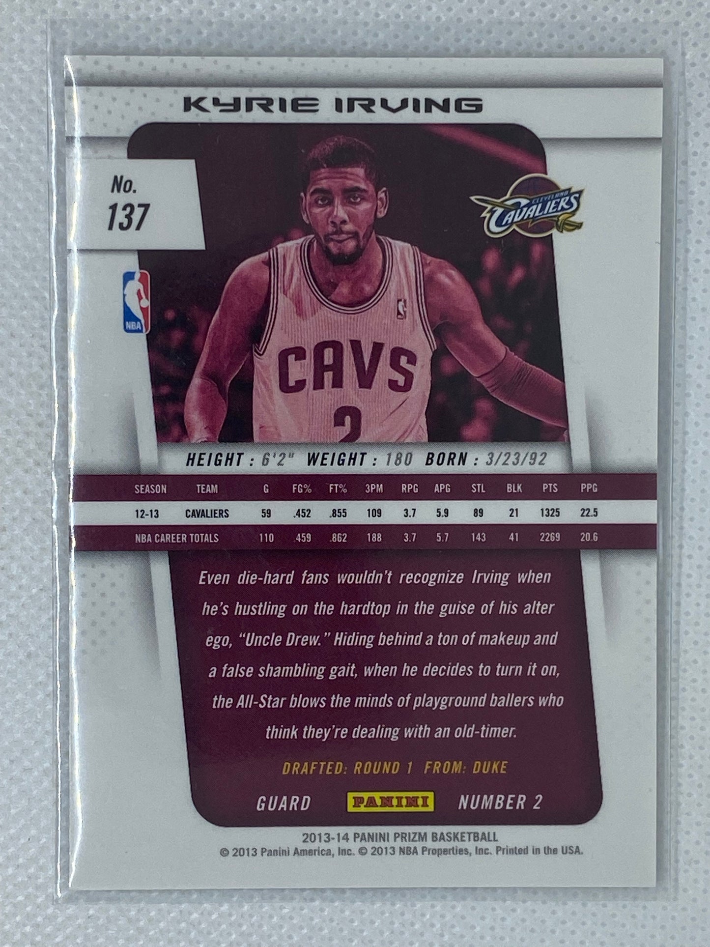 2013-2014 Panini Prizm Basketball Kyrie Irving #137 Second Year