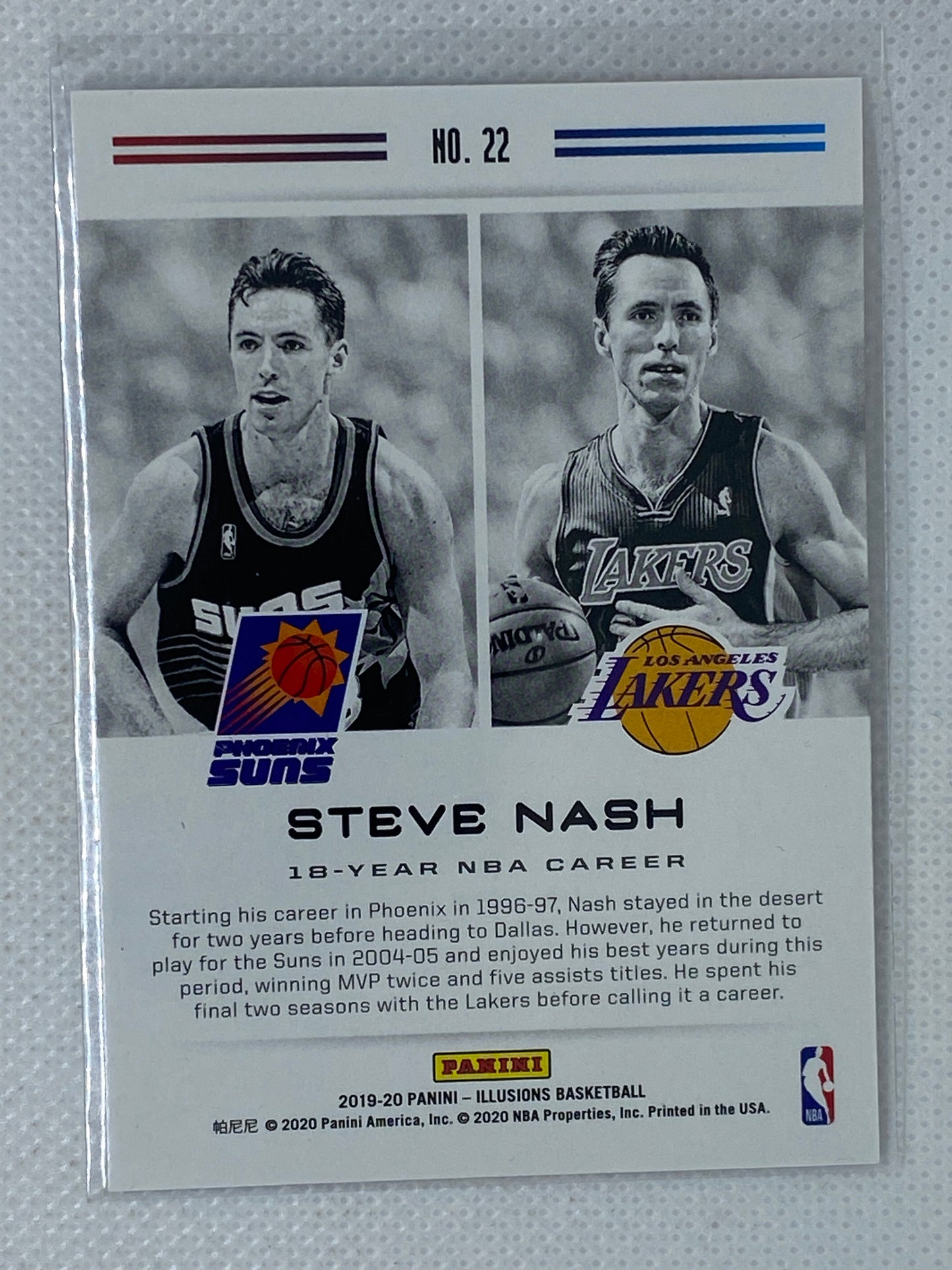 2019-20 Panini Illusions Steve Nash Career Lineage Insert #22 - Suns Lakers