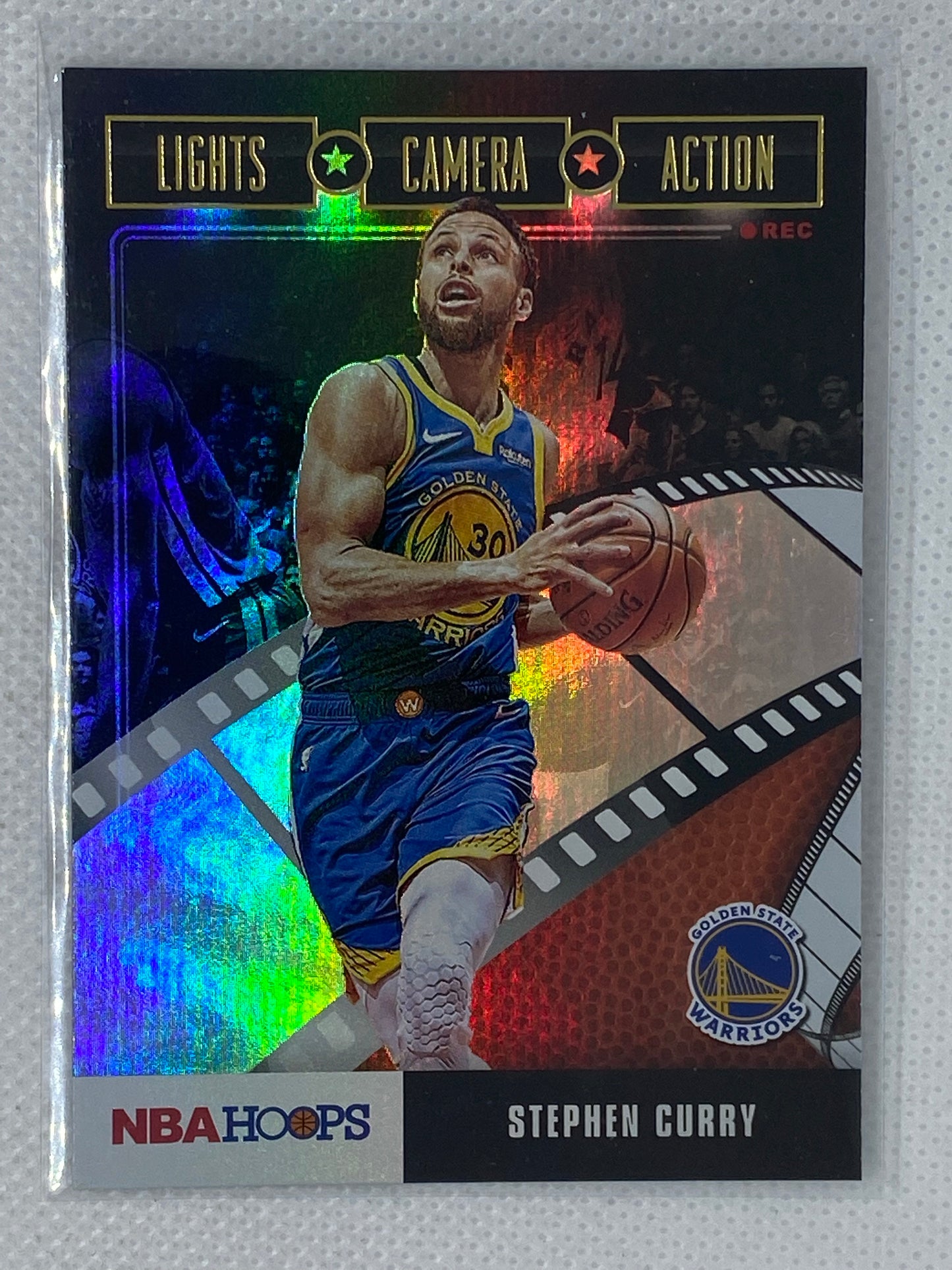 2019-20 Panini NBA Hoops Stephen Curry Lights Camera Action Holo Parallel #2 NBA