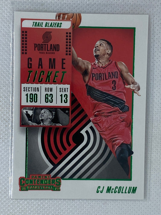 2018-19 Panini Contenders Game Ticket Green CJ McCollum #95