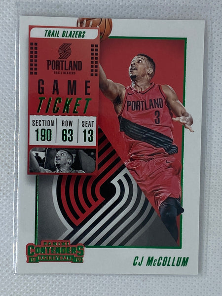 2018-19 Panini Contenders Game Ticket Green CJ McCollum #95