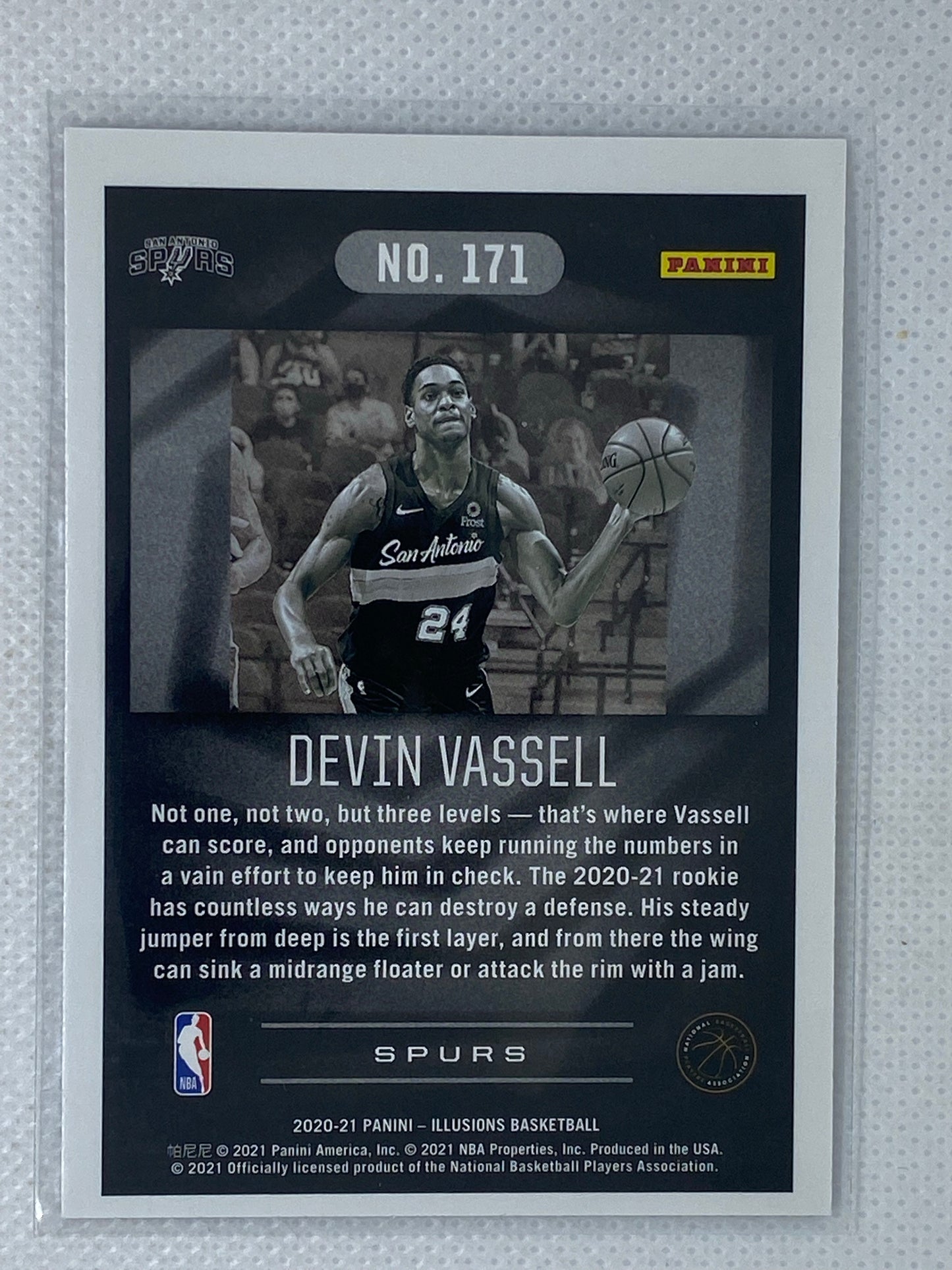 2020-21 Panini Illusions Basketball Base Rookie Card #175 Devin Vassell RC Spurs